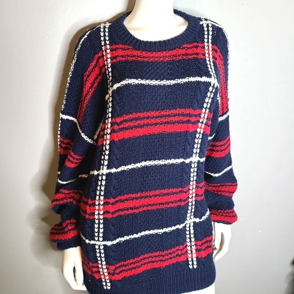Embassy Row Blue Hand Knit Sweater XL - Picture 4 of 9